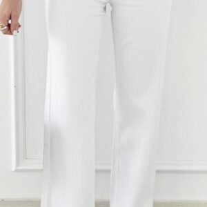 Jeans WIDE LEG KELLI Desflecado Blanco